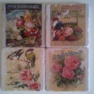 Vintage Roses Tumbled Tile Coasters