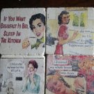 Retro Humour Set A Tumbled Tile Coasters