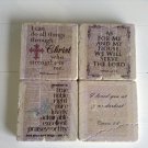 Vintage Bible Verse Tumbled Tile Coasters