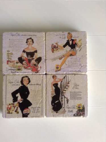 Vintage Pepsi Ad Tumbled Tile Coasters