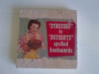 Retro Humor Design 2 Tumbled Tile Trivet