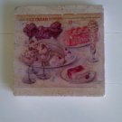 Vintage Dessert Flavours Design 2 Tumbled Tile Trivet