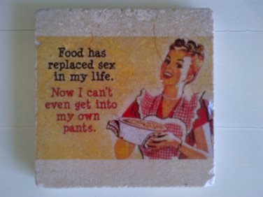 Retro Humor Design 1 Tumbled Tile Trivet