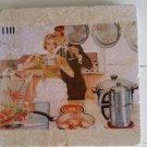 Retro Couple Design 1 Tumbled Tile Trivet