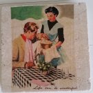 Retro Couple Design 2 Tumbled Tile Trivet