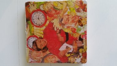 Retro Housewife Design 2 Tumbled Tile Trivet