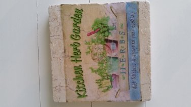 Kitchen Herb Garden Tumbled Tile Trivet