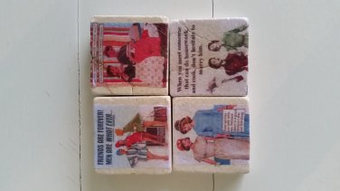 Retro Girlfriends Humour Tumbled Tile Fridge Magnets