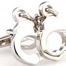 Handcuffs Cufflinks  Silver Career Halloween Holiday Wedding Dress shirt Groomsmen Tuxedo