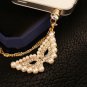 Iphone mask masquerade Crystal Jeweled Pearl Charm Anti Dust Plug Cellphone