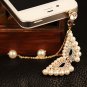 Iphone mask masquerade Crystal Jeweled Pearl Charm Anti Dust Plug Cellphone