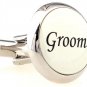 Round Cufflinks White Groom Silver Wedding Bridal Bridal Tuxedo accessory