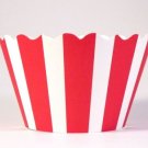 Cupcake Wrappers - Striped Red and White  Includes 12
