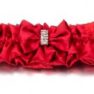 Red Satin Diamond Garter