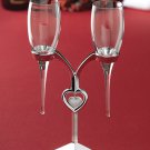 Silver Heart  Champagne Flute Set