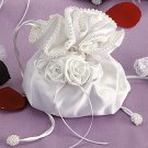 White Satin Rose Bridal Pouch