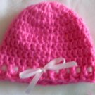 Pink Beribboned Newborn Hat