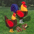 3D Life-Size Chicken & Rooster  Set
