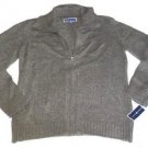 NWT KAREN SCOTT LONG  SLEEVE FULL ZIP SWEATER NO POCKETS