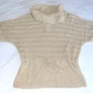 NWT UNITED STATES SWEATERS DOLMAN SLEEVE COWL NECK SWEATER  BEIGE METALLIC
