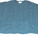 NWT DEBBIE MORGAN PONCHO CABLE-KNIT SWEATER CREWNECK 2 POCKETS