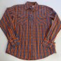 NWT IZOD MENS SLIM FIT BUTTON DOWN SHIRT SIZE MEDIUM ORANGE BLUE PLAID