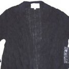 NWT DEBBIE MORGAN 3/4 SLEEVE OPEN CARDIGAN PUCKERING KNIT SWEATER