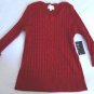 NWT DEBBIE MORGAN SWEATER PULLOVER SCOOP NECK 3/4 SLEEVE CABLE KNIT SWEATER