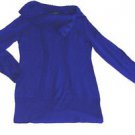 NWT STYLE & CO LONG SLEEVE SWEATER SAPPHIRE BLUE BUTTONED COLLARED