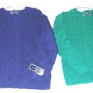 NWT KAREN SCOTT LONG SLEEVE  BUTTON SHOULDER CREW NECK SWEATER CABLE KNIT MULTI