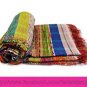 Hand Loom Chindi Carpet Rag Rug Floor Mat Yoga Mat Vintage Throw Coverlet 1122