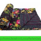 Kantha Quilt Indian Throw Reversible Cotton Bohemian Bedspread Bedding 989