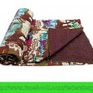 Kantha Quilt Indian Throw Reversible Cotton Bohemian Bedspread Bedding 986