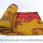 Vintage Throw Kantha Quilt Bedding Indian Handmade Cotton Bedspread Blanket 808