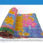 Vintage Throw Kantha Quilt Bedding Indian Handmade Cotton Bedspread Blanket 807