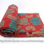 Vintage Throw Kantha Quilt Bedding Indian Handmade Cotton Bedspread Blanket 800