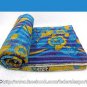 Handmade Quilt Kantha Bedding Vintage Quilted Fabric Rag Quilt Puff Quilt 794