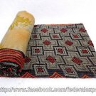 Cotton Bedspread Indian Reversible Vintage Throw Kantha Quilt Sewn Stitched 789