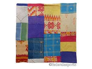Kantha Quilt Patchwork Single Side Cotton Cushion Cover Case Pillow Cover 604