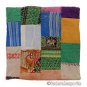 Kantha Work Both Side Patchwork Cotton Couch Cushion Cover Case Multicolor 578