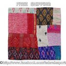 Indian Cotton Handmade Couch Kantha Cushion Cover Sofa Pillow Shams Case 609