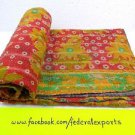 Vintage Kantha Quilt Throw Coverlet Bedspread Bedding Beach Throw Yoga Mat 889