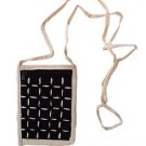 MINI BAG FOR IPHONE, MOBILE COVER, 100% COTTON, HANDMADE BLACK APPLIQUE 168