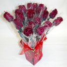 RED ROSE bouquet 24 flower real feather real touch & Scented for decoration