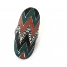 Multi Color Chevron Ring