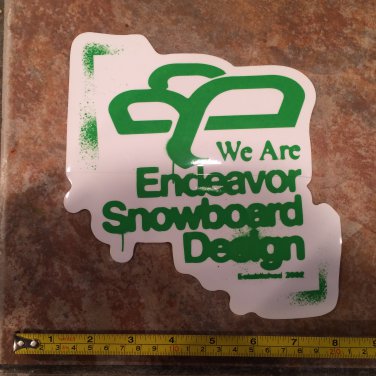 8" Endeavor Snowboard Sticker - Green - Decal Jacket Pants Bindings Boots Gloves Mens Ski 2
