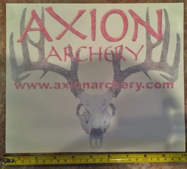 10" Axion Archery Sticker Decal Red Bow Hunting Deer Camping Tools