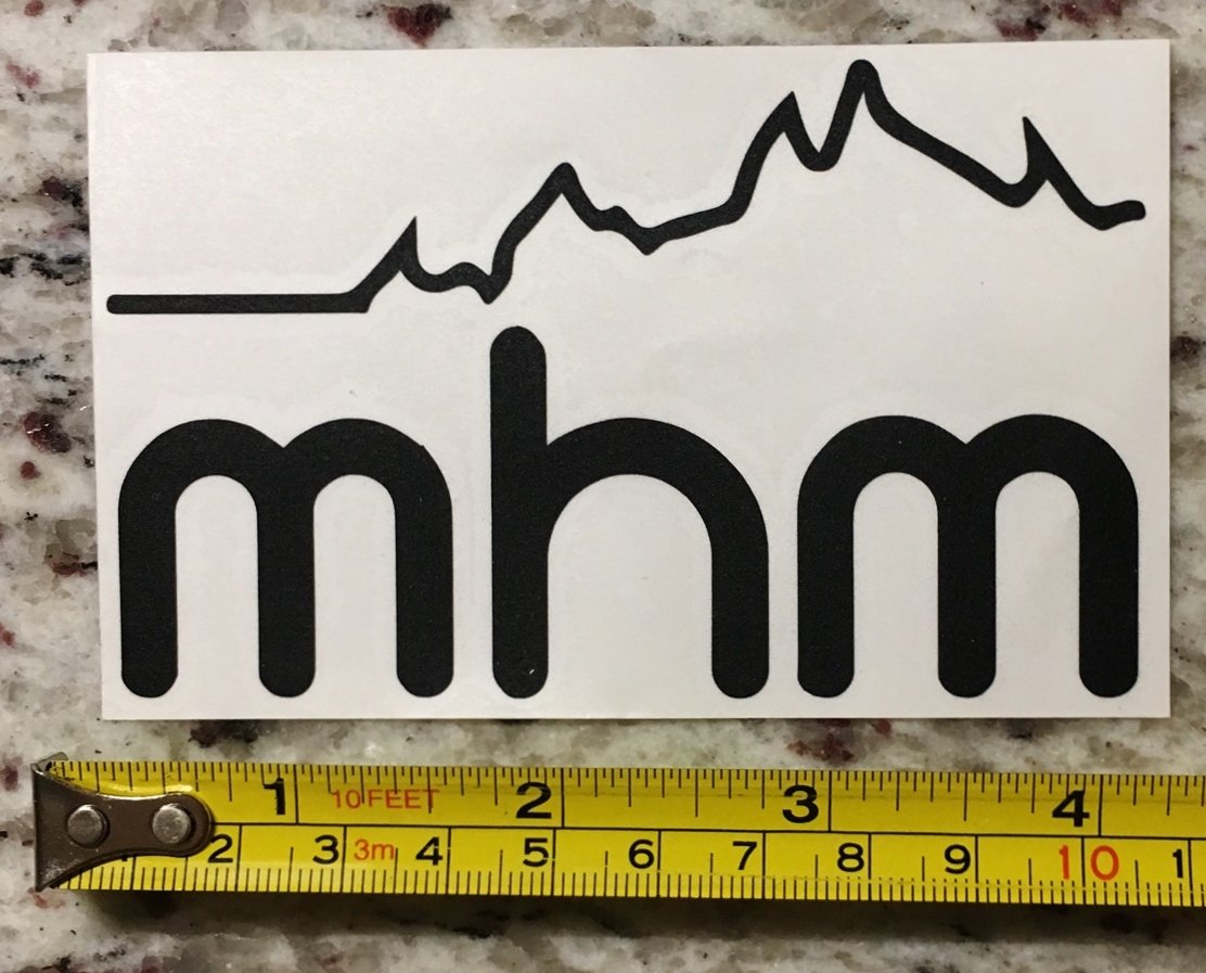 4" Mile High Mountaineering Backpacks Sticker Decal Black Hiking Climbing Colorado Logo