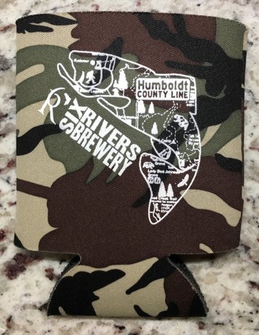 Six Rivers Brewery Koozie Coozie Camo Brewing Beer California Trout Salmon Craft