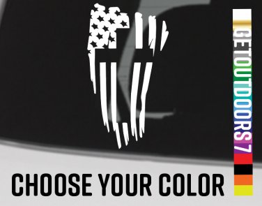 American Flag Cross Sticker Decal Black Die Cut Jesus Christian XO USA 4" Jeep